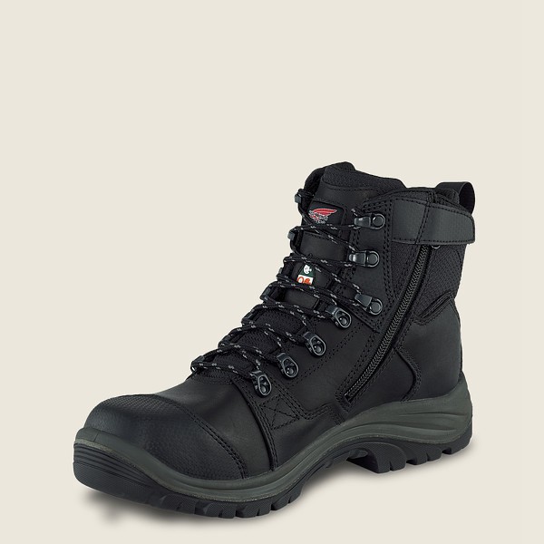 Red Wing Safety Boots Mens Black - Trades - 6-inch Side-zip Waterproof Csa Toe - 9287340-HE